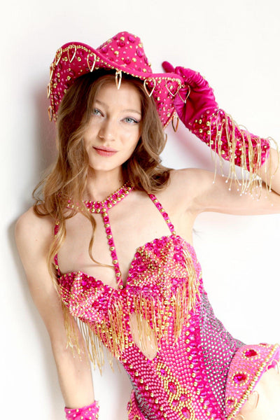 Celesta Rhinestone Fringe Bodysuit Body Suit Iconic Outfitters 