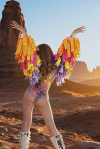 Leila Festival Feather Bodysuit Iconic Outfitters 