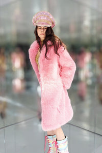 Titania Pink Faux Fur Festival Coat Faux Fur Iconic Outfitters 