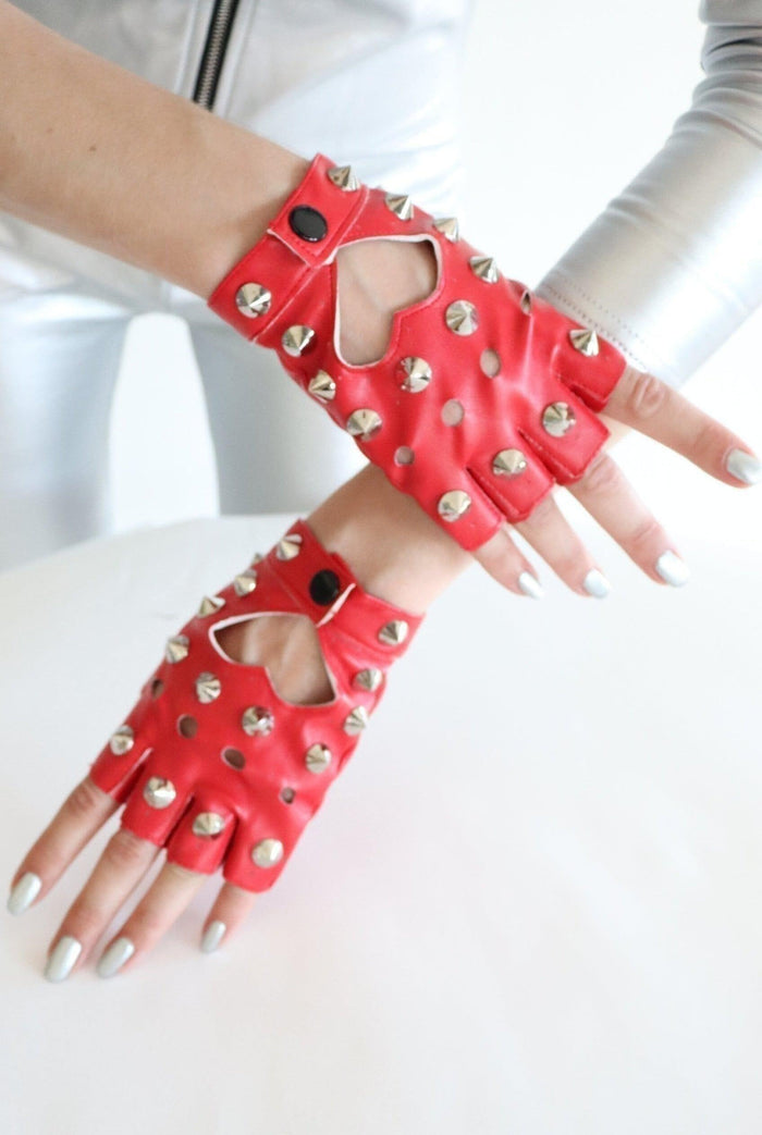 Kylo Heart Cut-Out Fingerless Gloves Gloves Iconic Outfitters 