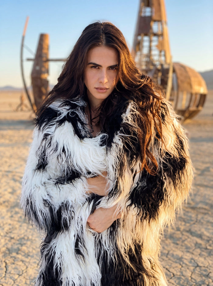 Zyna Shaggy Faux Fur Festival Coat Faux Fur Iconic Outfitters 