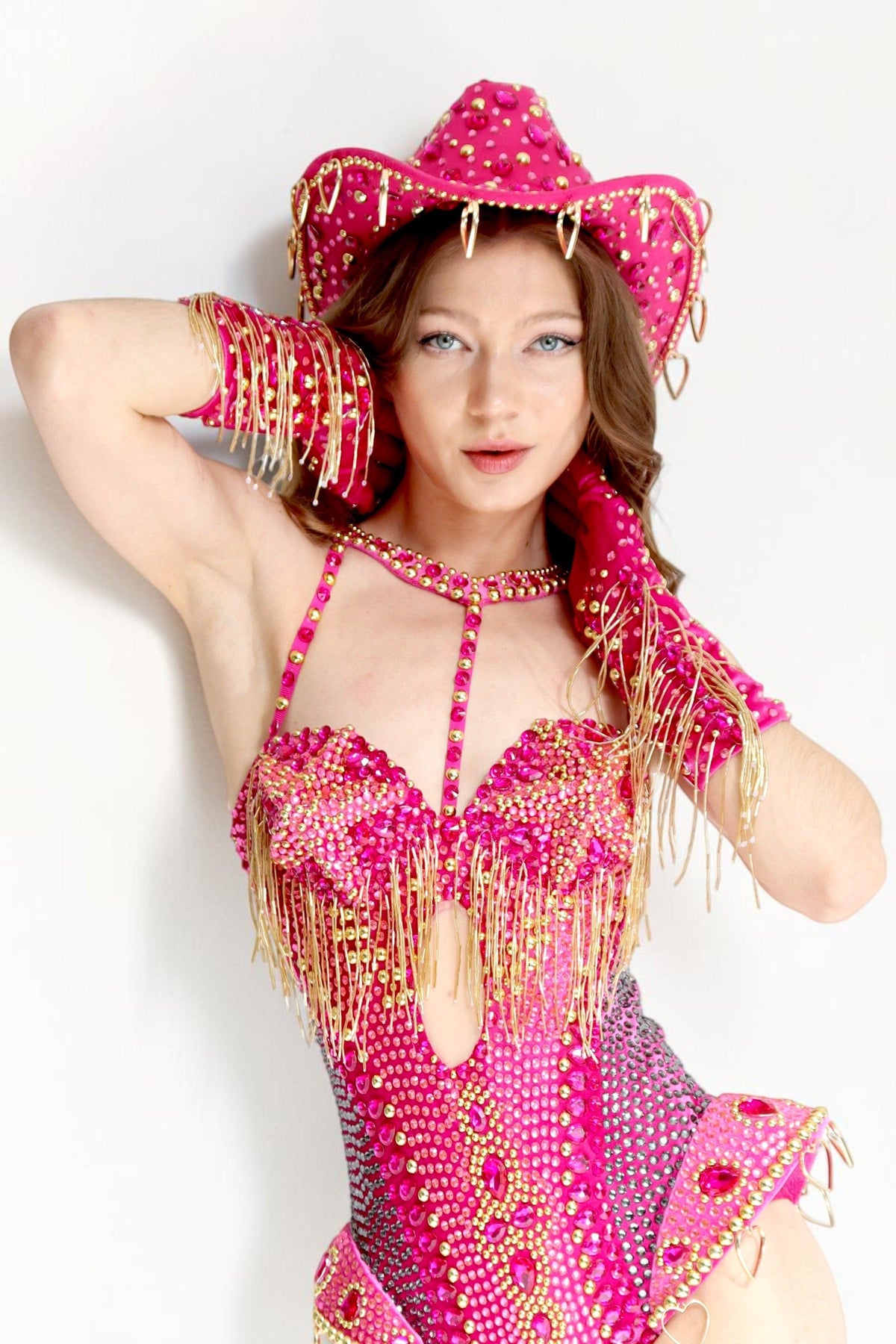 Celesta Rhinestone Fringe Bodysuit Body Suit Iconic Outfitters 