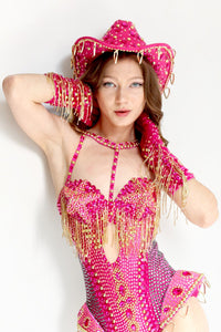 Celesta Rhinestone Fringe Bodysuit Body Suit Iconic Outfitters 