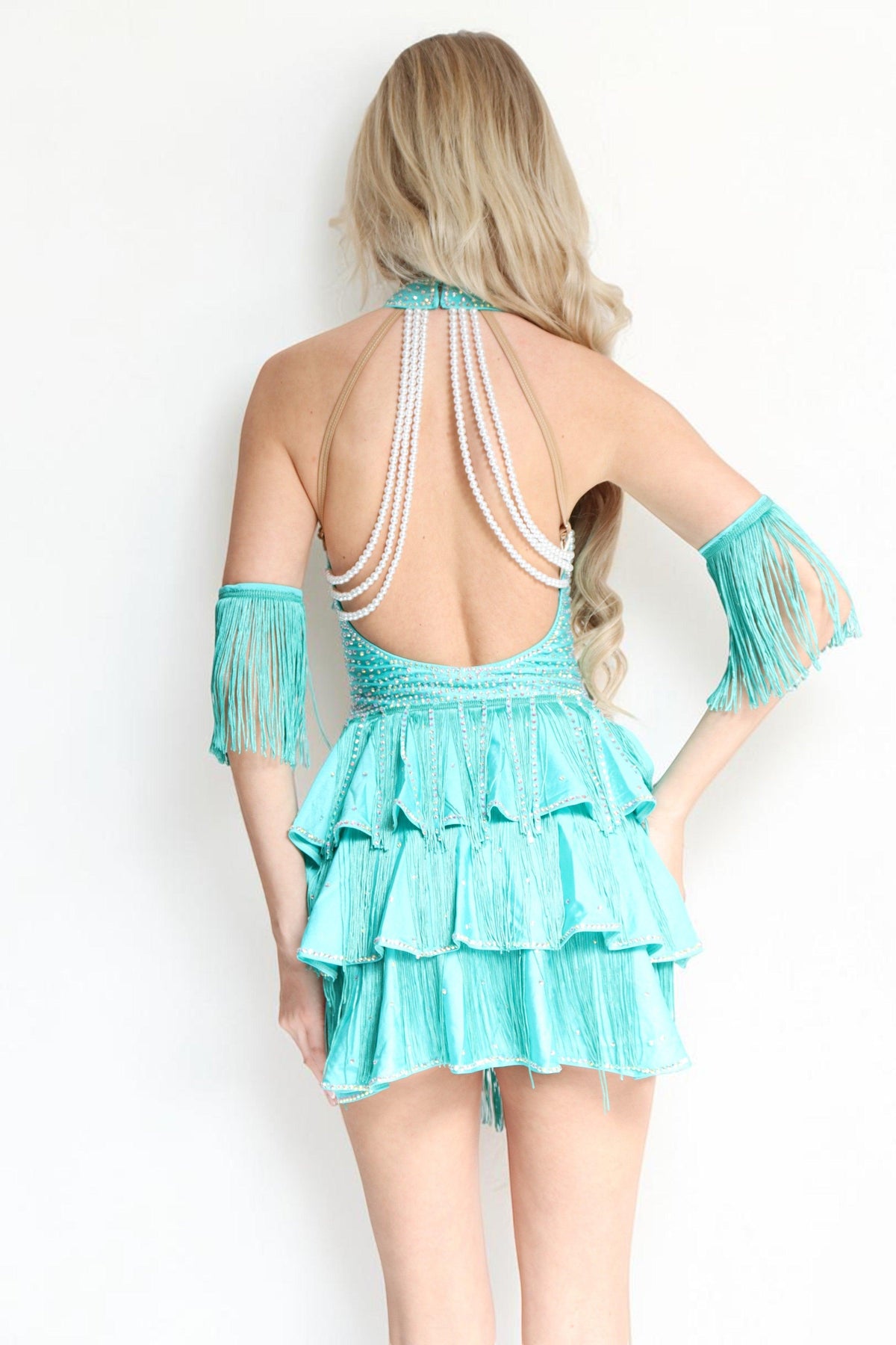 Aviora Turquoise Fringe Bodysuit