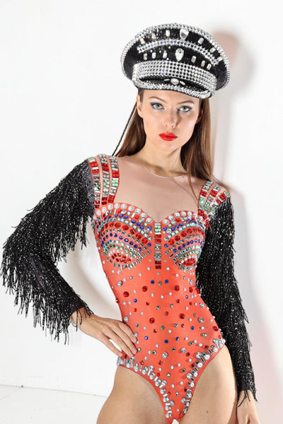 Elora Rhinestone Tassel Bodysuit
