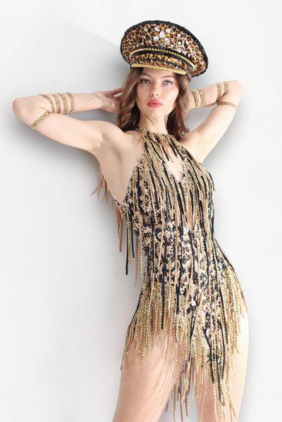 Alouette Leopard Fringe Bodysuit