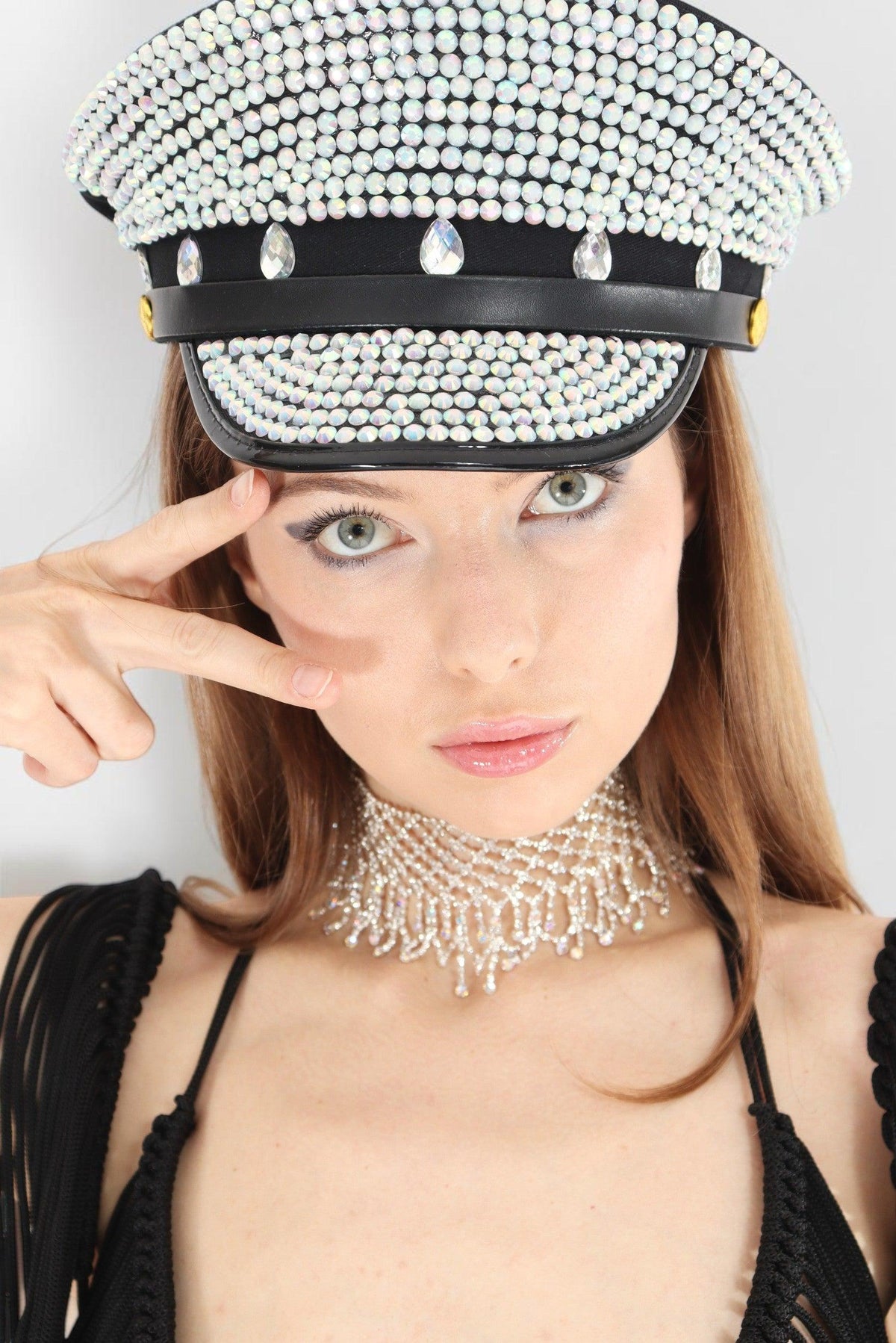 Fariha Crystal Lattice Choker Necklace