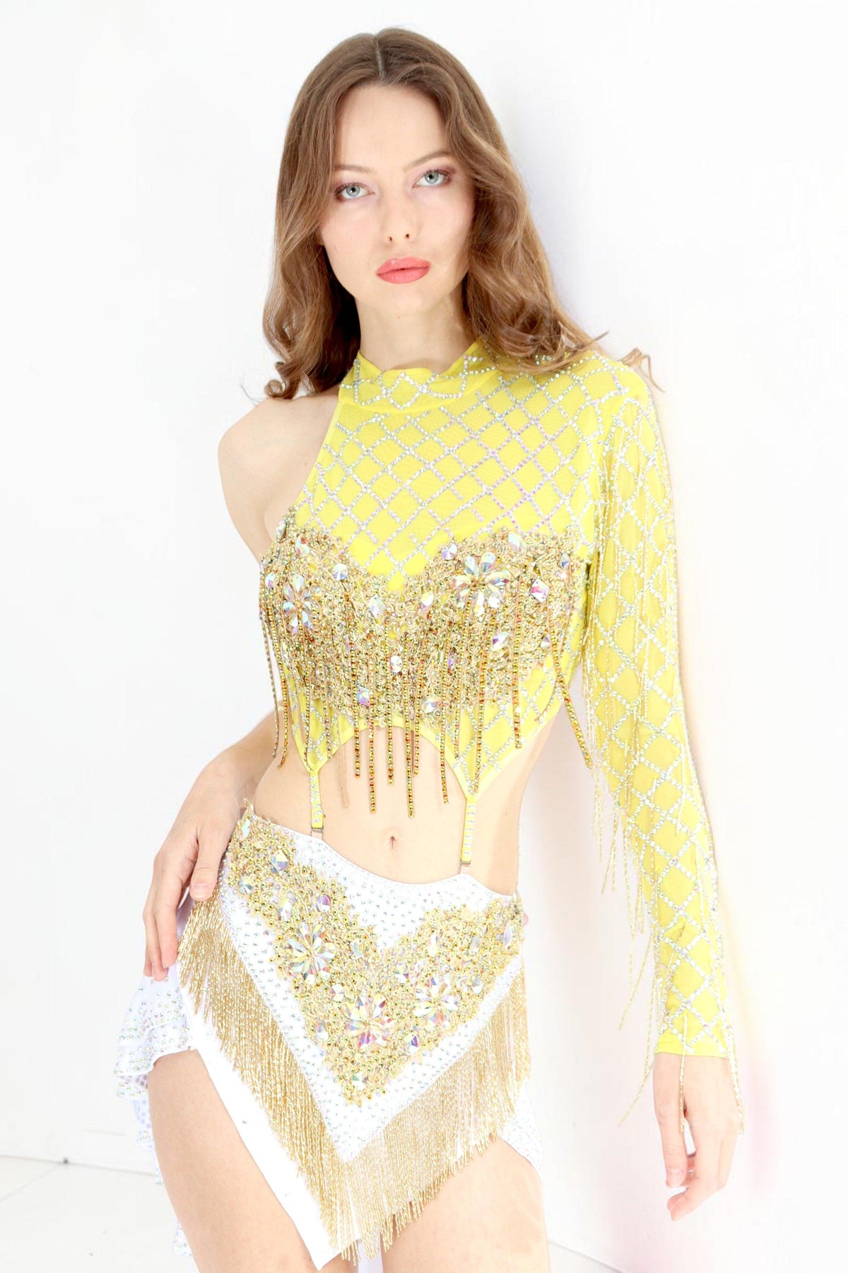Elisa Yellow Tassel Bodysuit