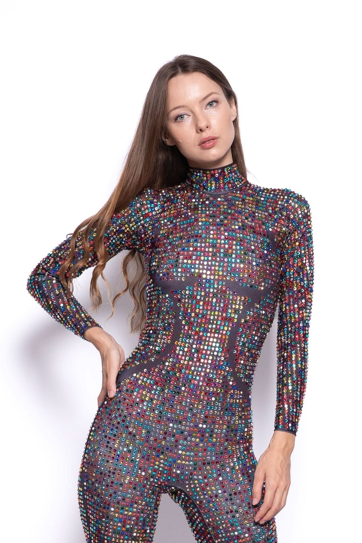 Aurorax Spectrum Rhinestone Jumpsuit Jumpsuit Iconic Outfitters 