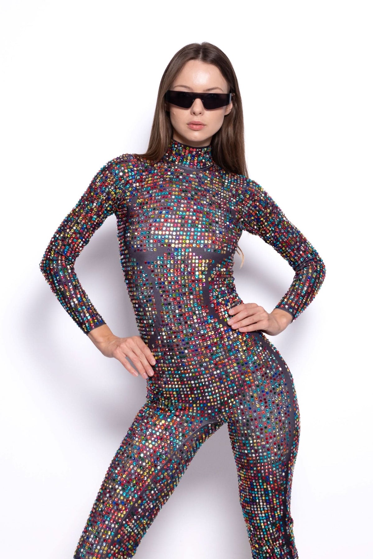 Aurorax Spectrum Rhinestone Jumpsuit Jumpsuit Iconic Outfitters 