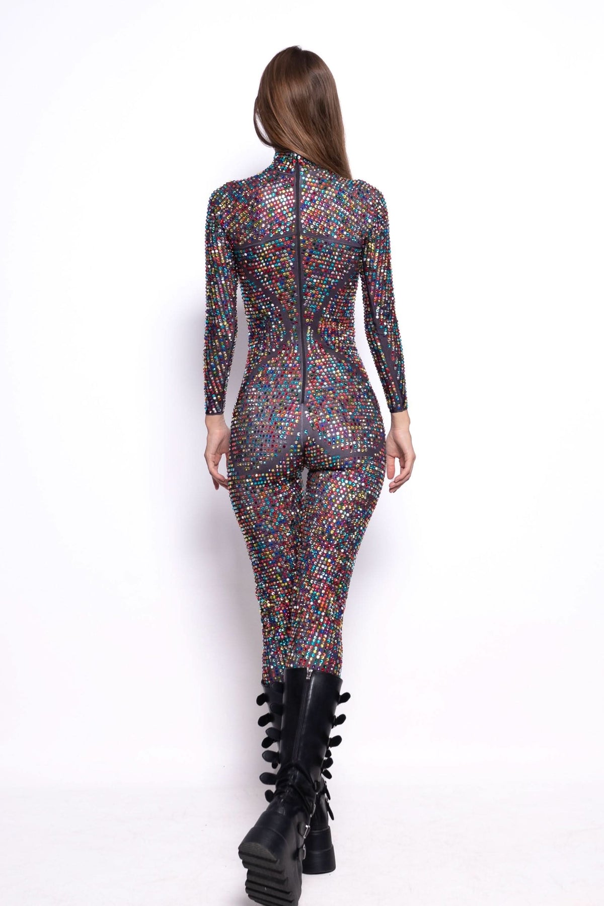 Aurorax Spectrum Rhinestone Jumpsuit Jumpsuit Iconic Outfitters 
