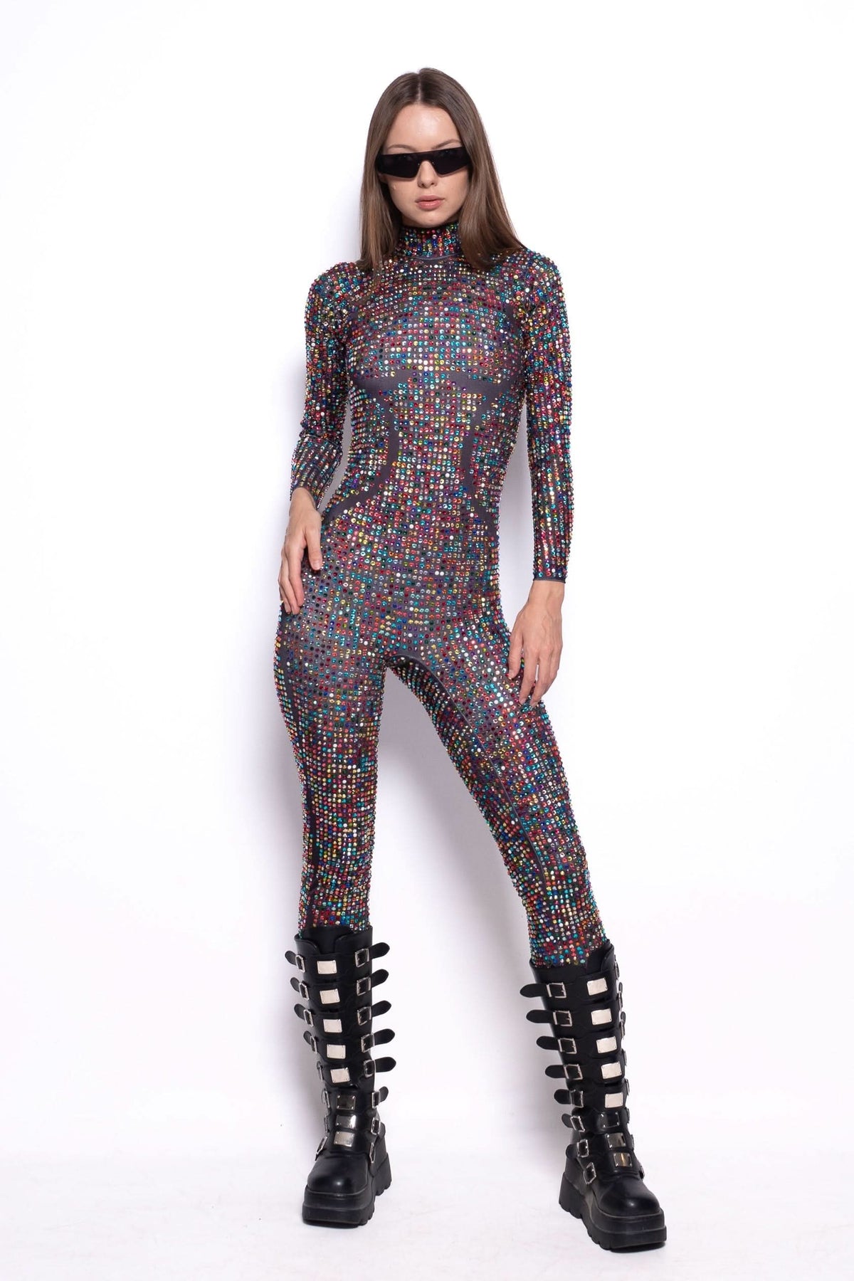 Aurorax Spectrum Rhinestone Jumpsuit Jumpsuit Iconic Outfitters 
