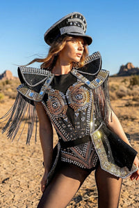 Ventura Rhinestone Rivet Bodysuit Iconic Outfitters 