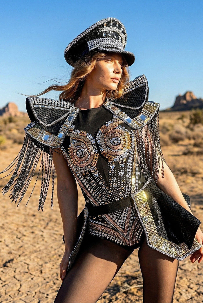 Ventura Rhinestone Rivet Bodysuit Iconic Outfitters 