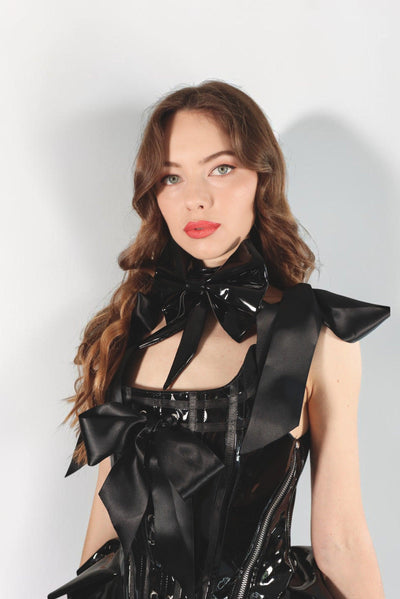 Nysa Leather Bow Dress