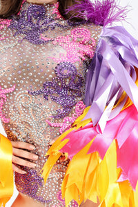 Leila Festival Feather Bodysuit Iconic Outfitters 