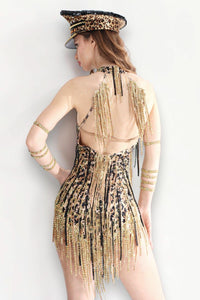 Alouette Leopard Fringe Bodysuit Body Suit Iconic Outfitters 