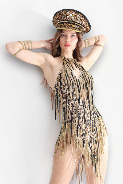 Alouette Leopard Fringe Bodysuit Body Suit Iconic Outfitters 