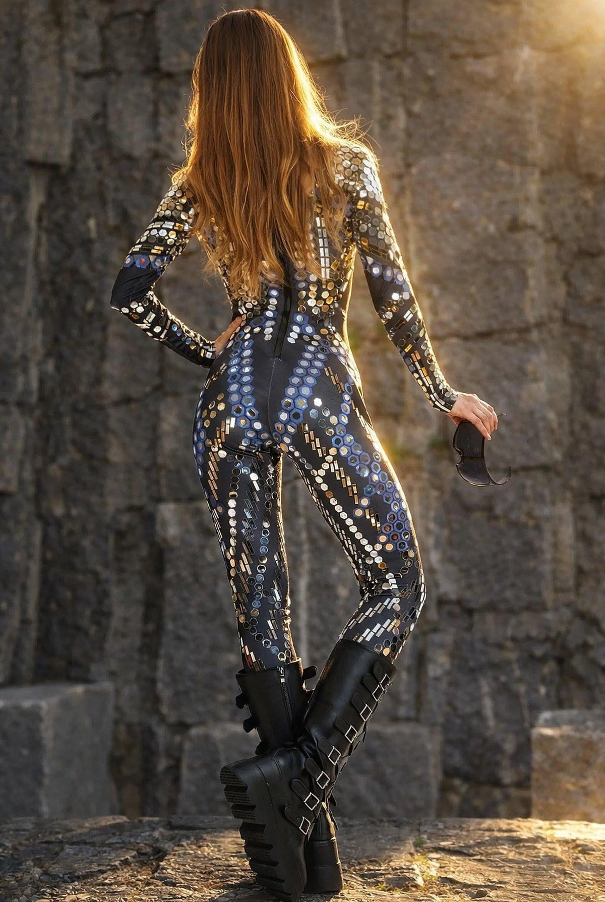 Aria Mirror Sequin Jumpsuit Jumpsuit Iconic Outfitters 