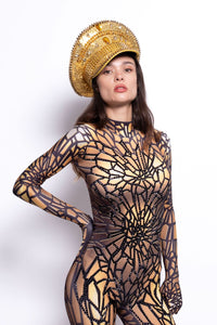 Astoria Galaxy Rhinestone Jumpsuit Jumpsuit Iconic Outfitters One size Gold 