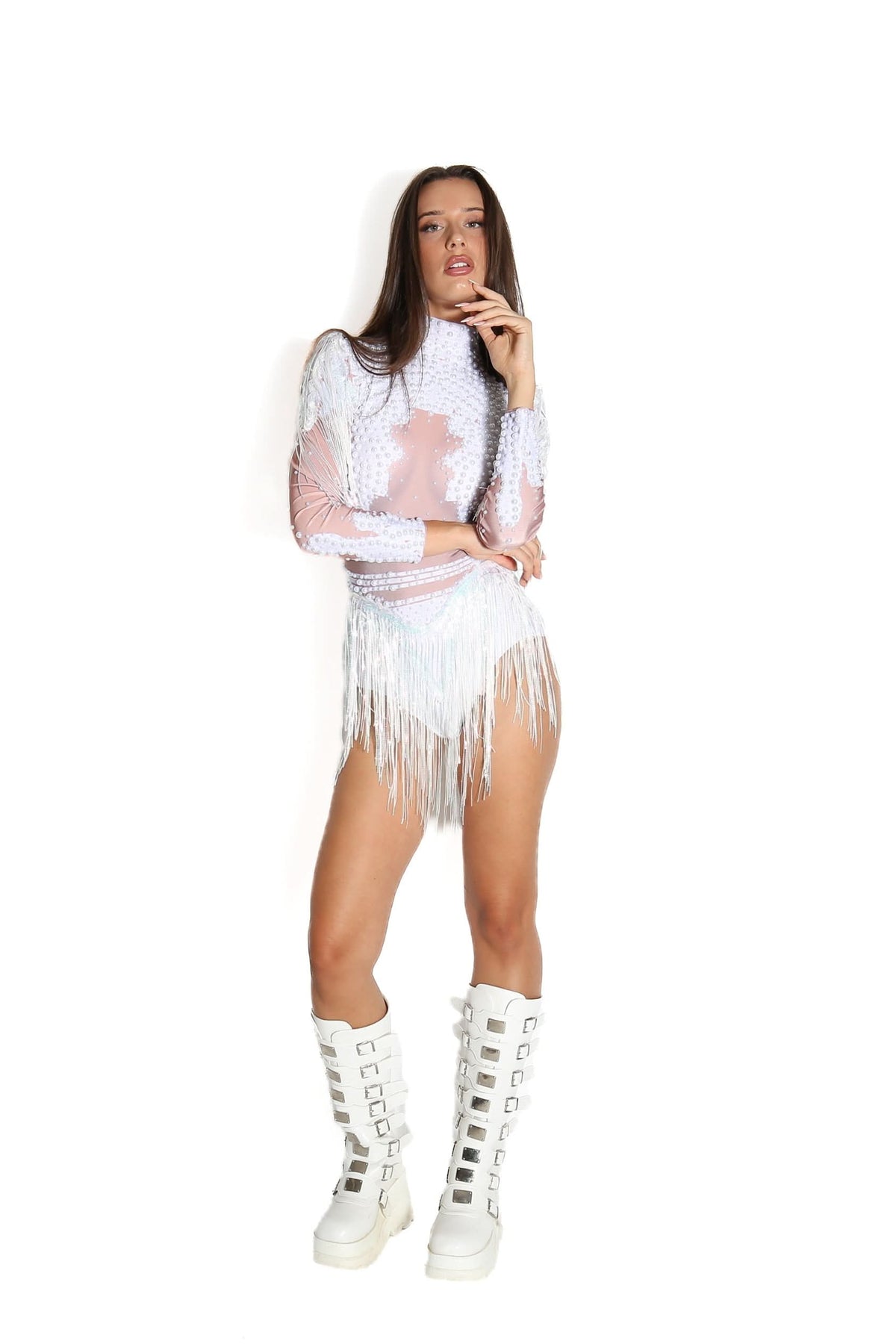 Aurea Rhinestone Bodysuit Iconic Outfitters 