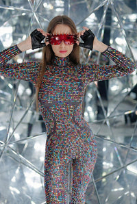 Aurora Spectrum Rhinestone Jumpsuit Jumpsuit Iconic Outfitters 