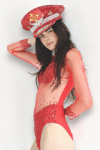 Gaia Rhinestone Mesh Bodysuit