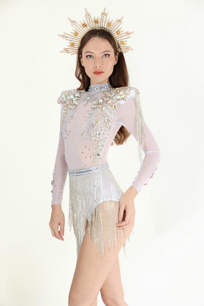 Baylee Diamond Rhinestone Bodysuit Body Suit Iconic Outfitters 
