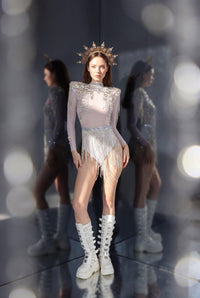 Baylee Diamond Rhinestone Bodysuit Body Suit Iconic Outfitters 