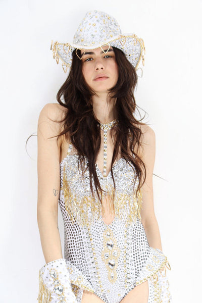 Celestia Rhinestone Fringe Jumpsuit Jumpsuit Iconic Outfitters 
