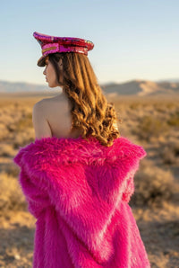 Sedna Hot Pink Faux Fur Festival Coat Faux Fur Iconic Outfitters 