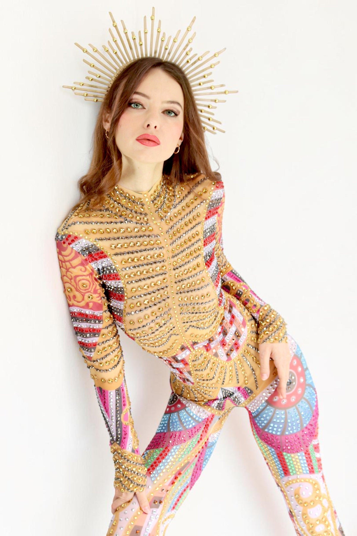Novia Crystal Mosaic Jumpsuit Jumpsuit Iconic Outfitters 