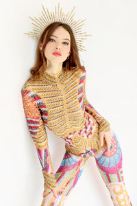 Novia Crystal Mosaic Jumpsuit Jumpsuit Iconic Outfitters 