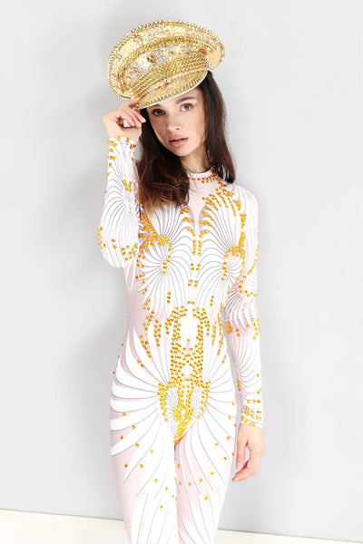 Scarlett Diamond Rhinestone Jumpsuit Jumpsuit Iconic Outfitters 
