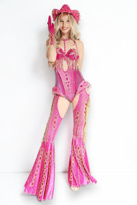 Celestia Rhinestone Fringe Jumpsuit Jumpsuit Iconic Outfitters 