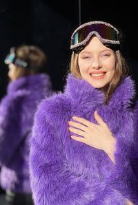 Danica Purple Faux Fur Festival Coat Faux Fur Iconic Outfitters 