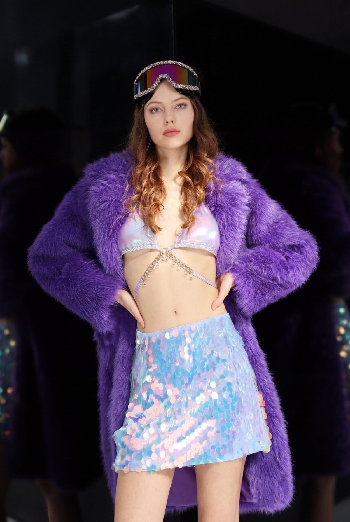 Danica Purple Faux Fur Festival Coat Faux Fur Iconic Outfitters 