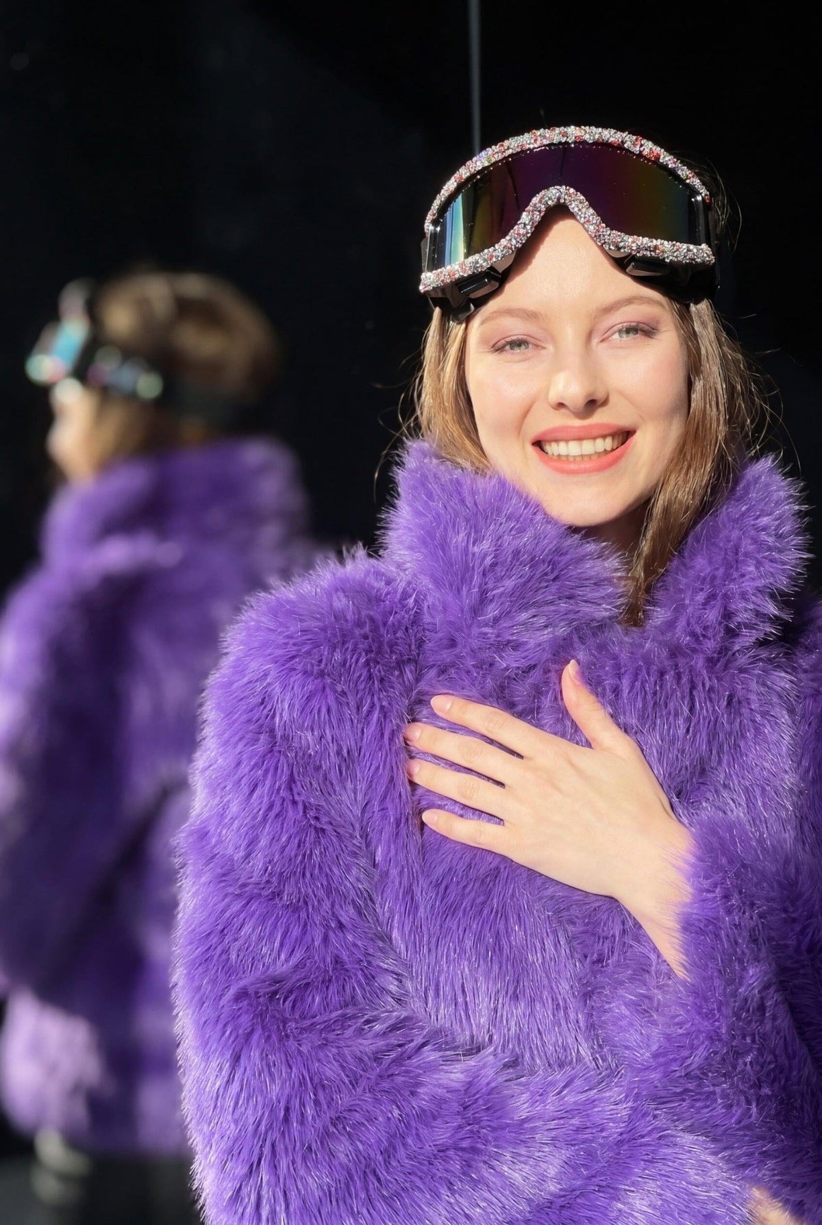 Danica Purple Faux Fur Festival Coat Faux Fur Iconic Outfitters 