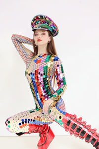 Dasha Full Mirror Sequin Jumpsuit Jumpsuit Iconic Outfitters 