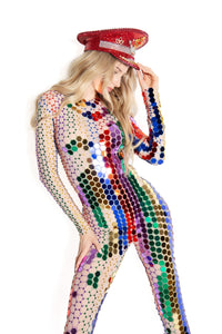 Dasha Full Mirror Sequin Jumpsuit Jumpsuit Iconic Outfitters 
