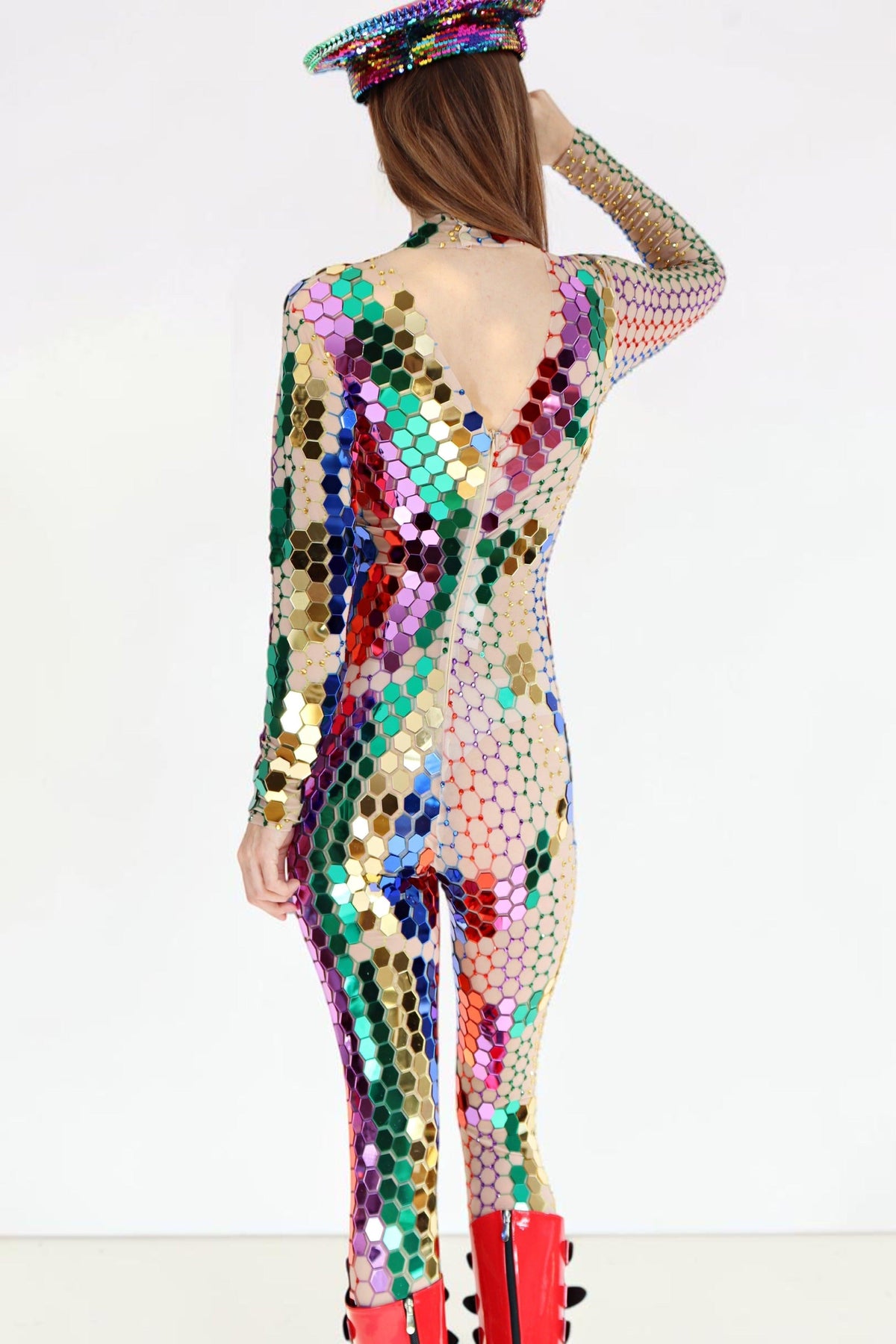 Dasha Full Mirror Sequin Jumpsuit Jumpsuit Iconic Outfitters 