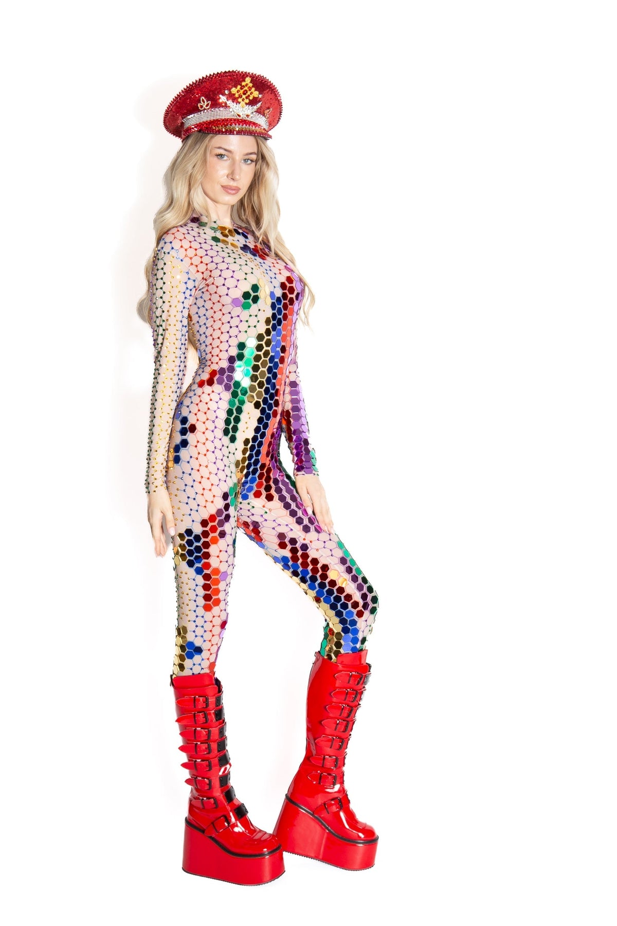 Dasha Full Mirror Sequin Jumpsuit Jumpsuit Iconic Outfitters 