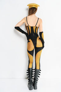 Memphis Rhinestone Jumpsuit & Gloves