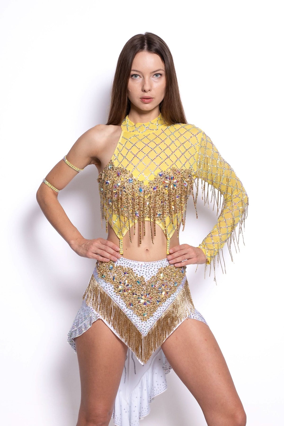 Elisa Yellow Tassel Bodysuit Dress Iconic Outfitters 