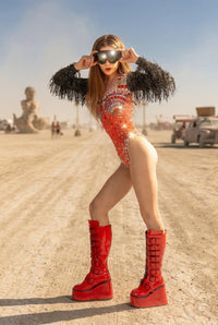 Elora Rhinestone Tassel Bodysuit Iconic Outfitters 