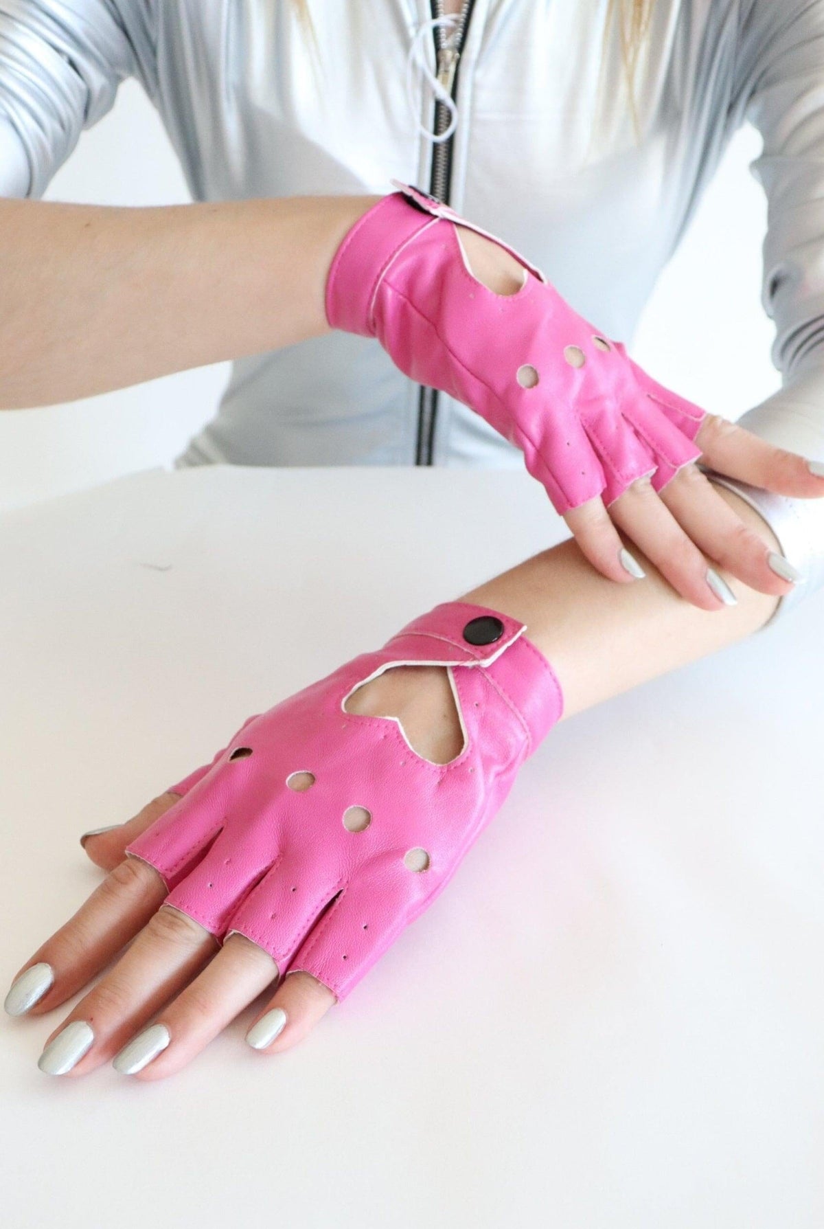 Eos Pink Fingerless Festival Gloves Gloves Iconic Outfitters 