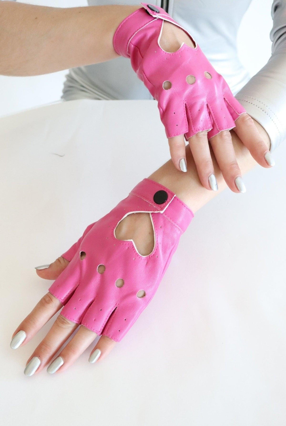 Eos Pink Fingerless Festival Gloves Gloves Iconic Outfitters 