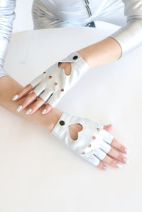 Eos Silver Fingerless Festival Gloves Gloves Iconic Outfitters 