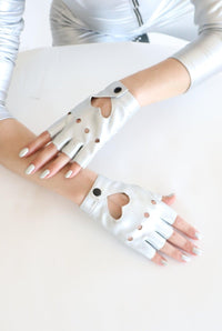Eos Silver Fingerless Festival Gloves Gloves Iconic Outfitters 