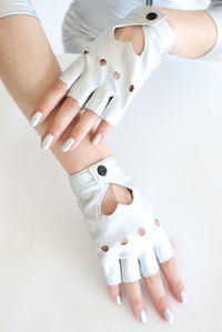 Eos Silver Fingerless Festival Gloves Gloves Iconic Outfitters 